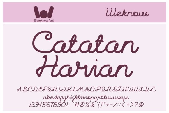 Catatan Harian Font for Creative Design